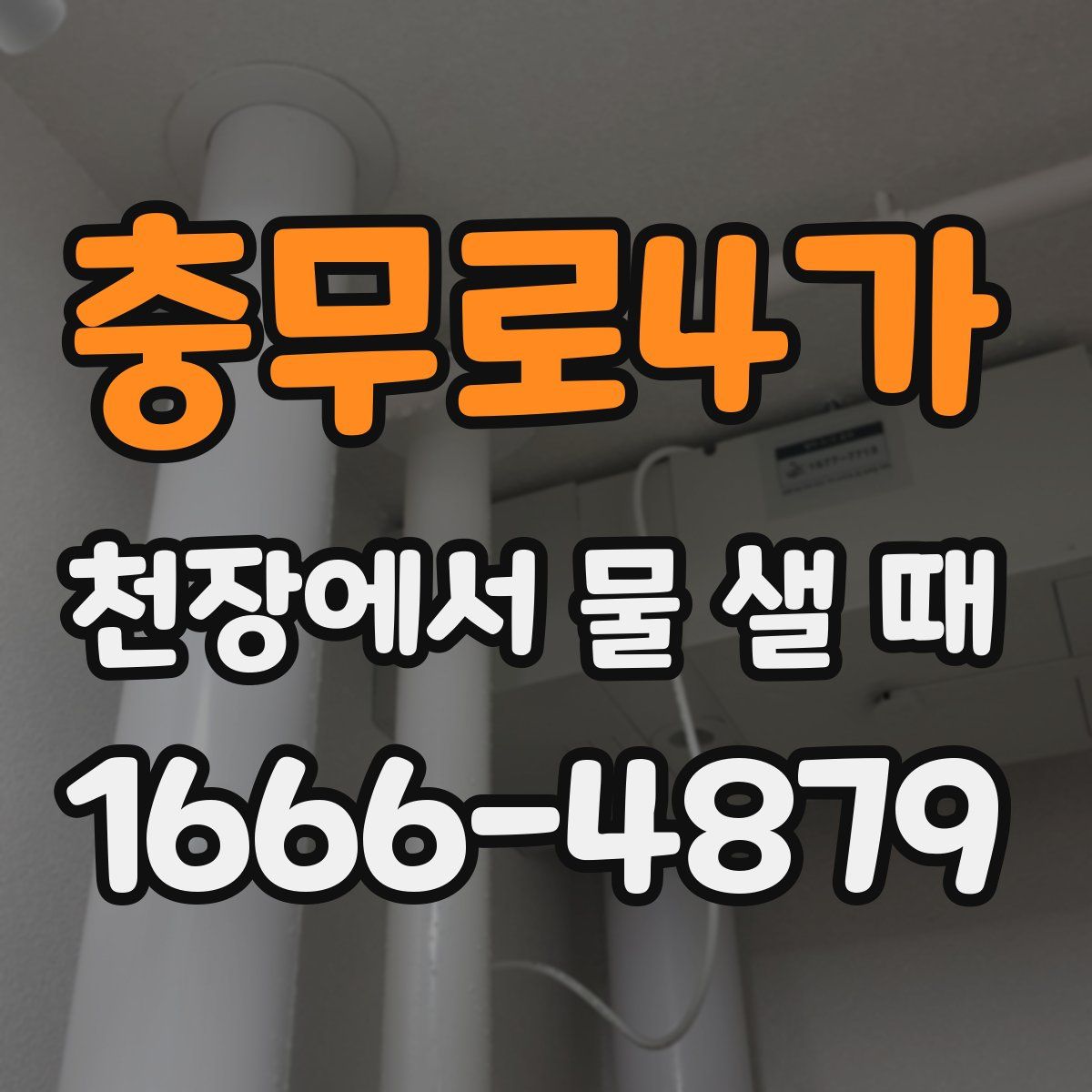 충무로4가 천장에서 물 샐 때