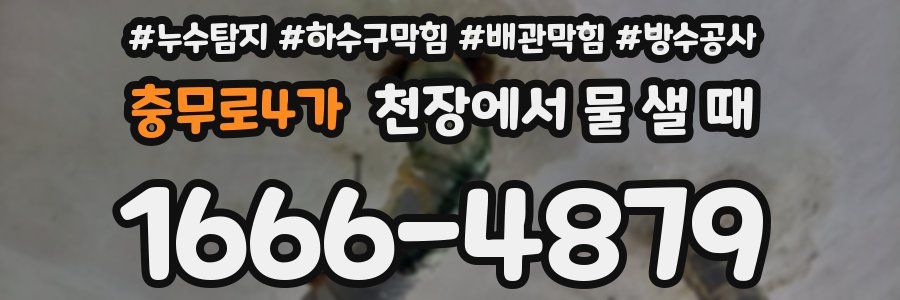충무로4가 천장에서 물 샐 때