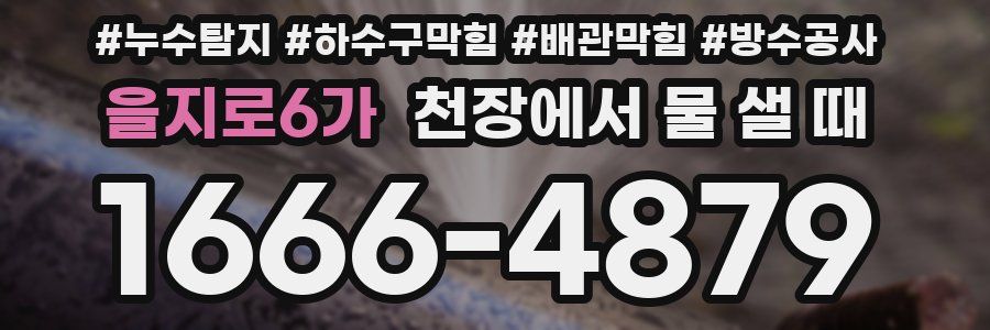 을지로6가 천장에서 물 샐 때