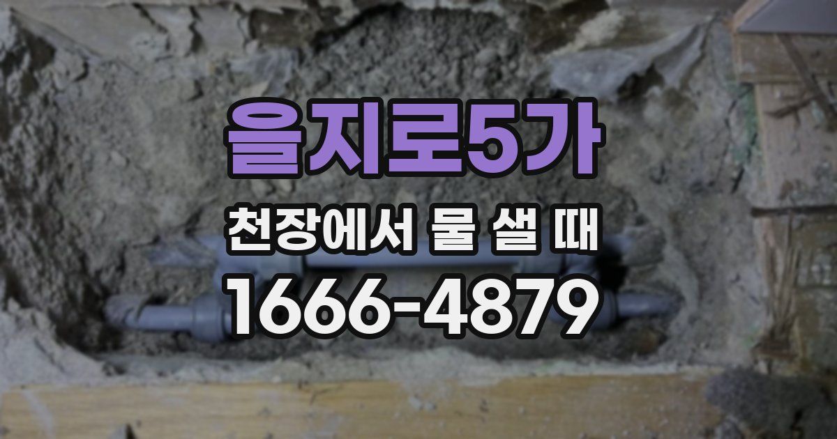 을지로5가 천장에서 물 샐 때