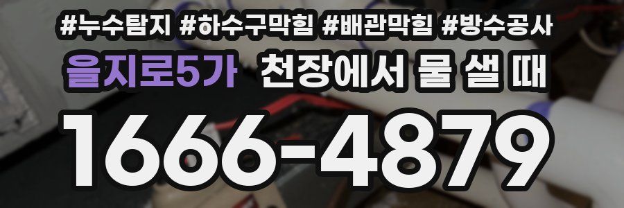 을지로5가 천장에서 물 샐 때