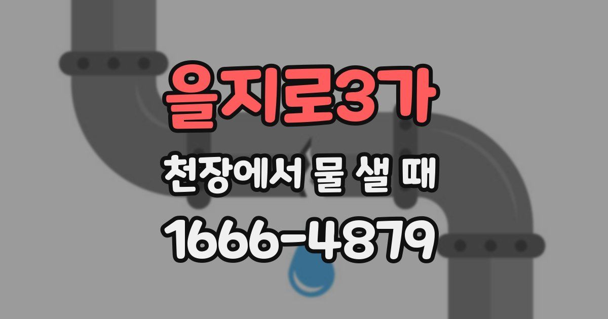 을지로3가 천장에서 물 샐 때