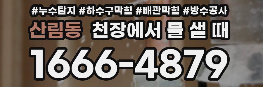 산림동 천장에서 물 샐 때