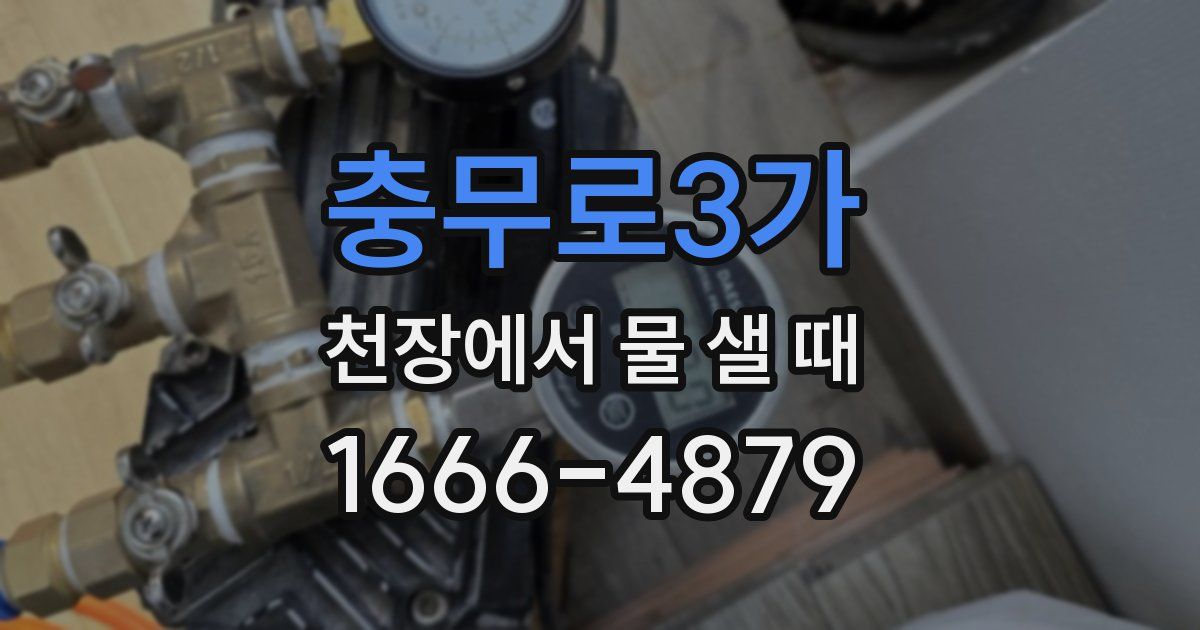 충무로3가 천장에서 물 샐 때