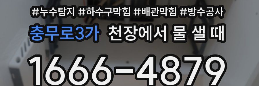 충무로3가 천장에서 물 샐 때