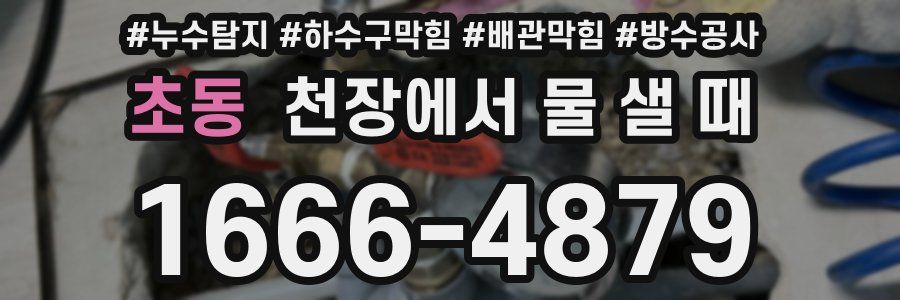 초동 천장에서 물 샐 때