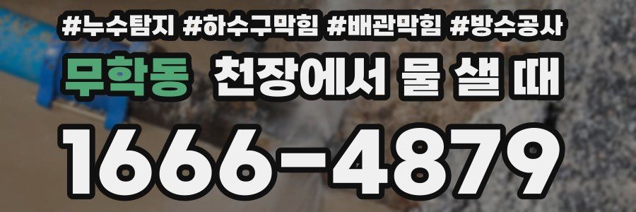 무학동 천장에서 물 샐 때