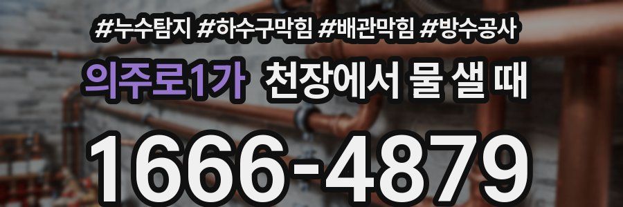 의주로1가 천장에서 물 샐 때