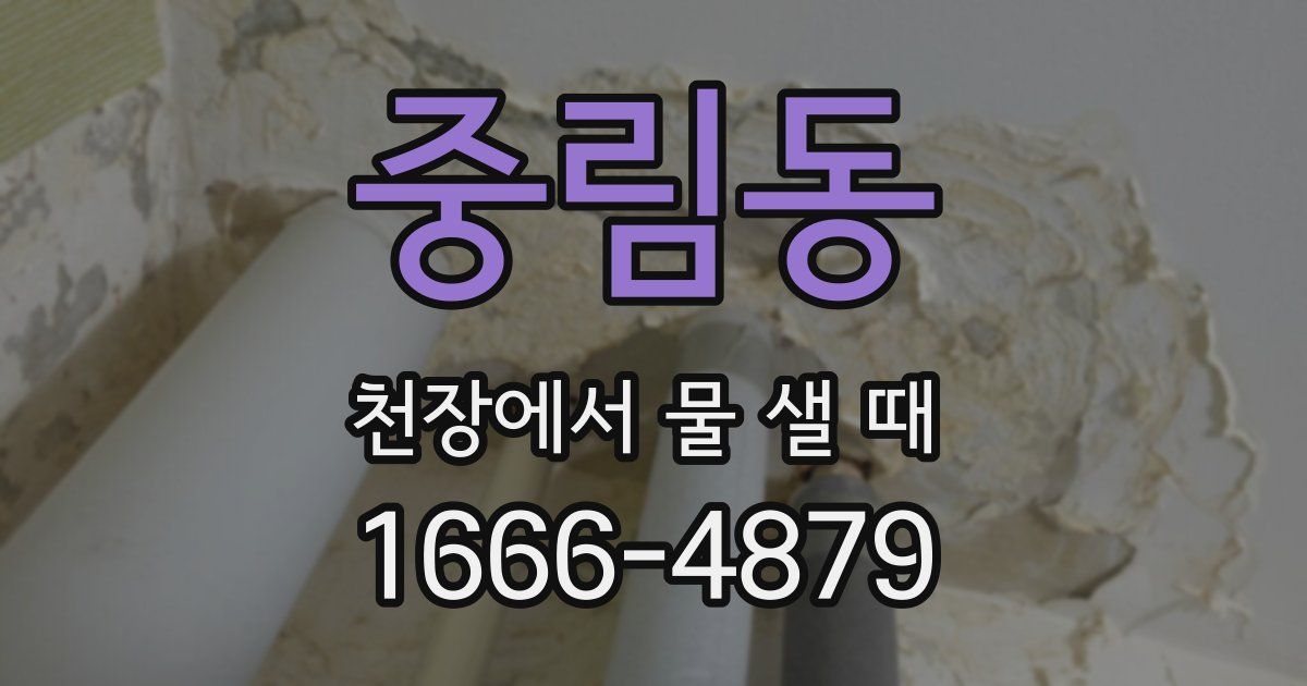 중림동 천장에서 물 샐 때