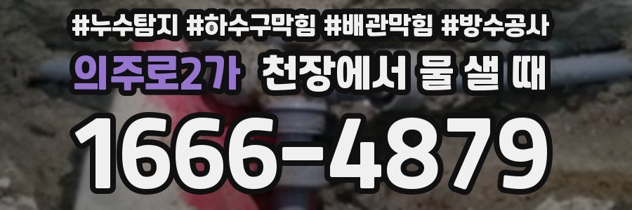 의주로2가 천장에서 물 샐 때