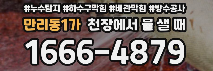 만리동1가 천장에서 물 샐 때