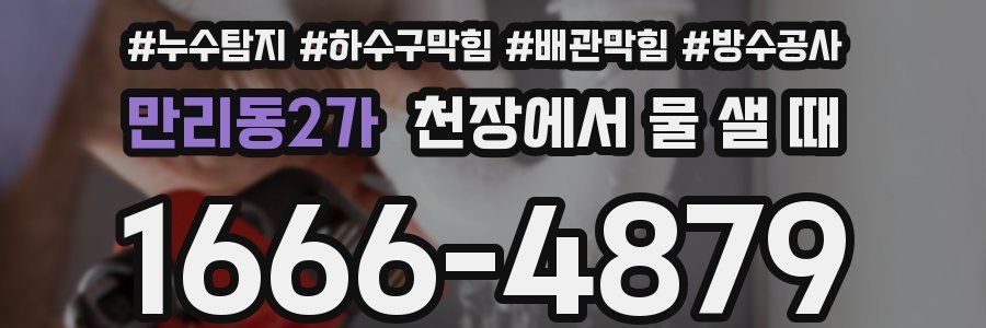 만리동2가 천장에서 물 샐 때