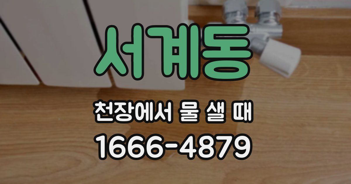 서계동 천장에서 물 샐 때