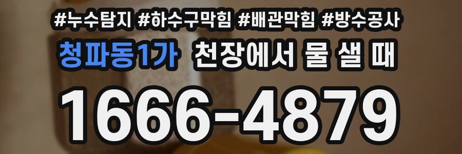 청파동1가 천장에서 물 샐 때
