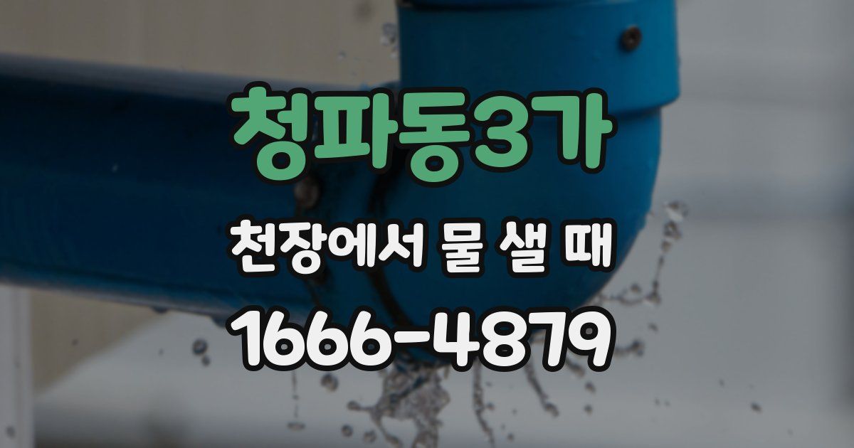 청파동3가 천장에서 물 샐 때