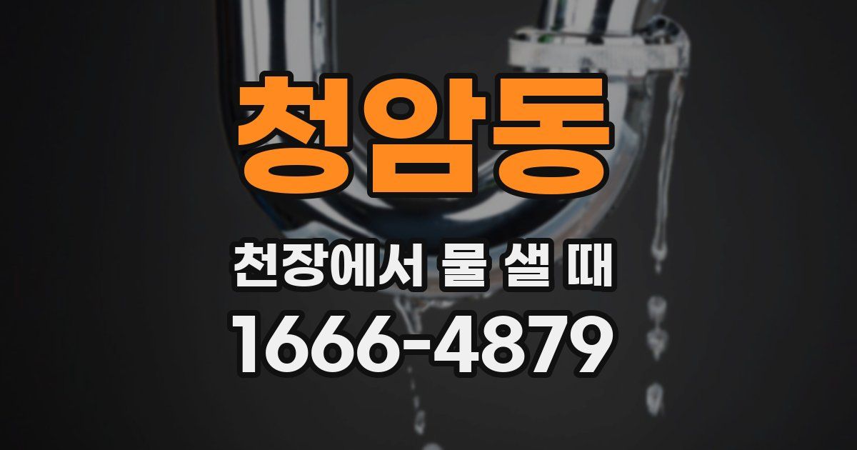 청암동 천장에서 물 샐 때
