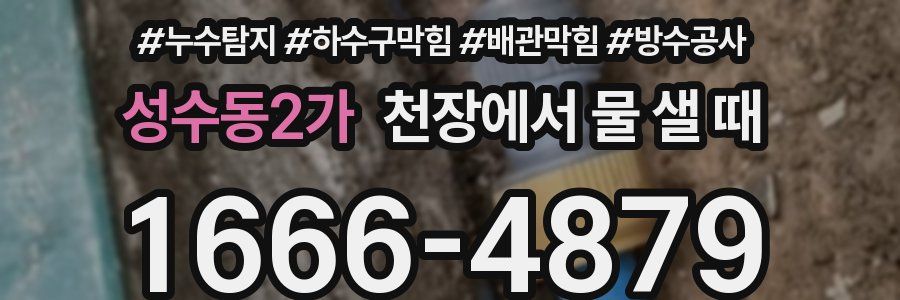 성수동2가 천장에서 물 샐 때
