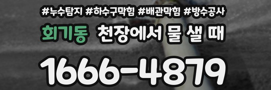 회기동 천장에서 물 샐 때