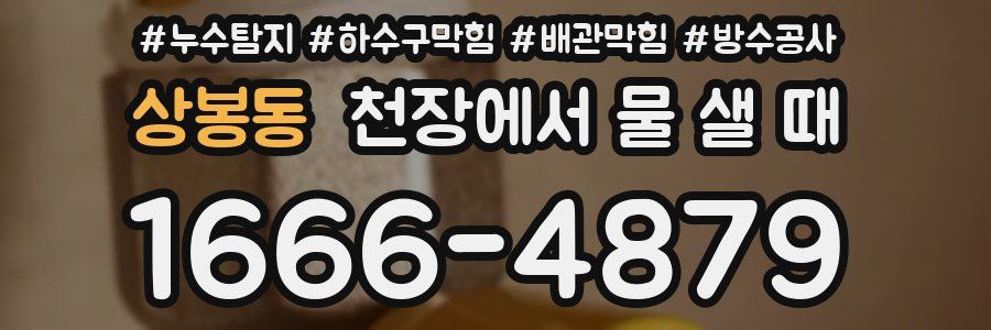 상봉동 천장에서 물 샐 때