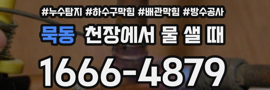 묵동 천장에서 물 샐 때