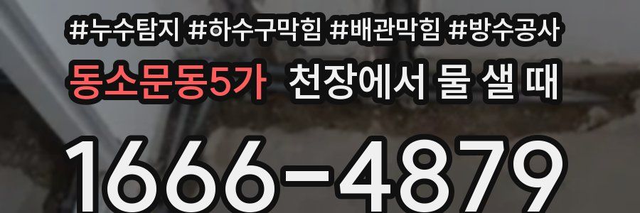 동소문동5가 천장에서 물 샐 때