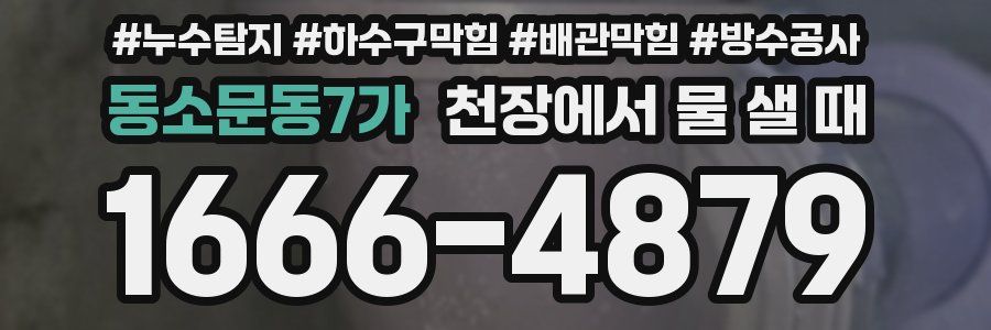 동소문동7가 천장에서 물 샐 때