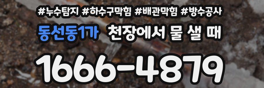동선동1가 천장에서 물 샐 때