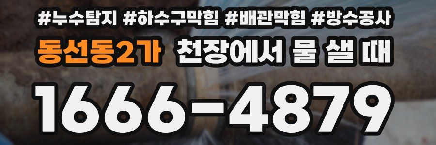 동선동2가 천장에서 물 샐 때