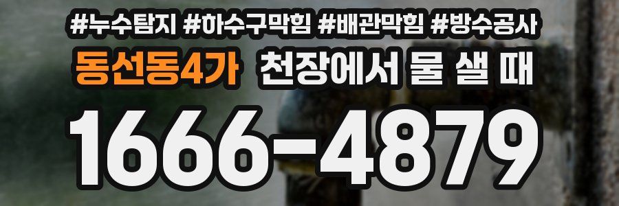 동선동4가 천장에서 물 샐 때