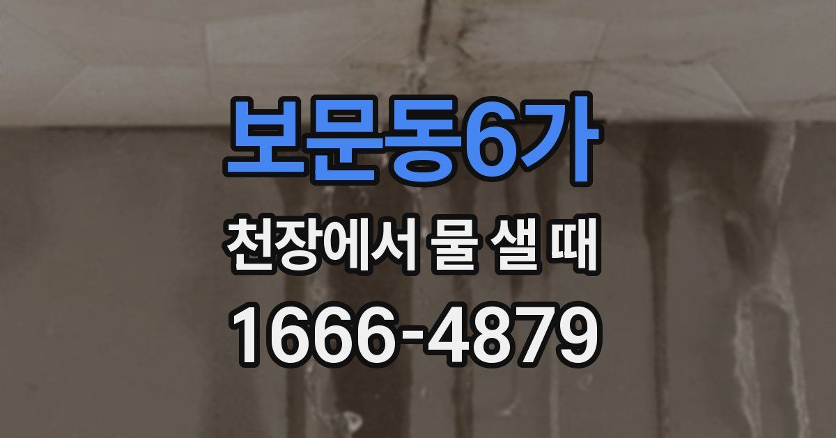 보문동6가 천장에서 물 샐 때