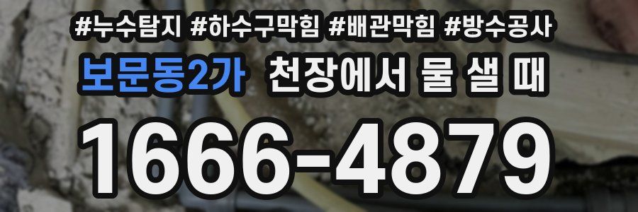 보문동2가 천장에서 물 샐 때