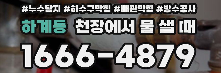 하계동 천장에서 물 샐 때