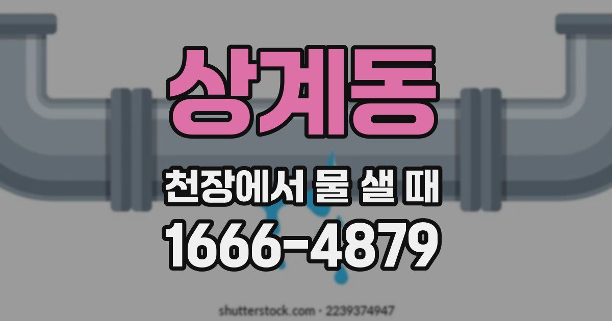 상계동 천장에서 물 샐 때