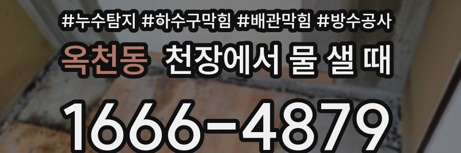 옥천동 천장에서 물 샐 때