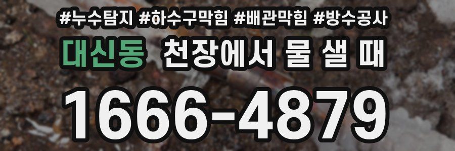 대신동 천장에서 물 샐 때