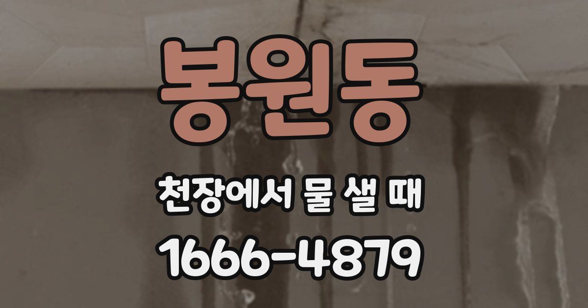 봉원동 천장에서 물 샐 때