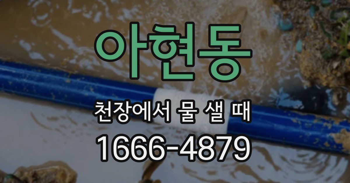 아현동 천장에서 물 샐 때