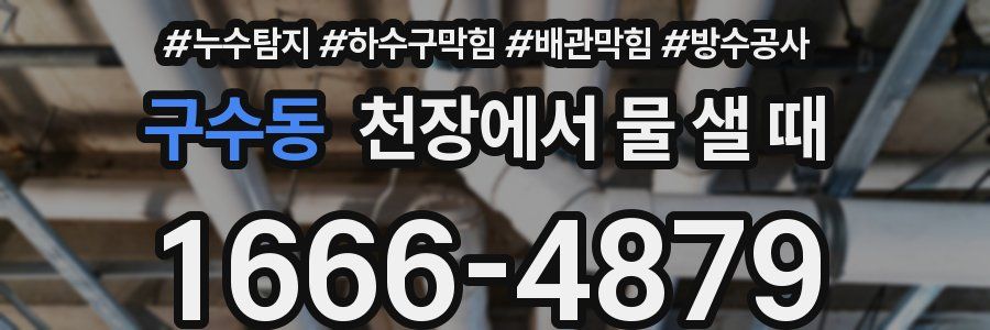 구수동 천장에서 물 샐 때