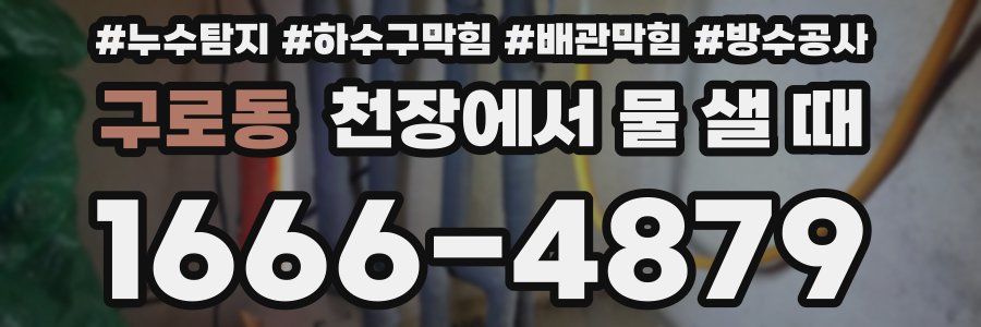 구로동 천장에서 물 샐 때
