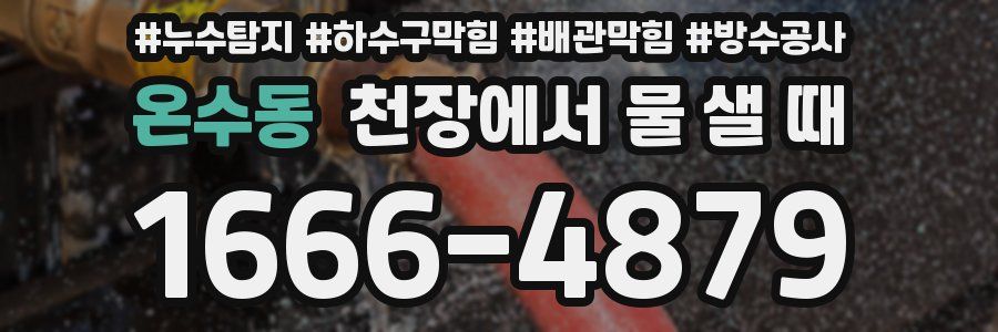 온수동 천장에서 물 샐 때