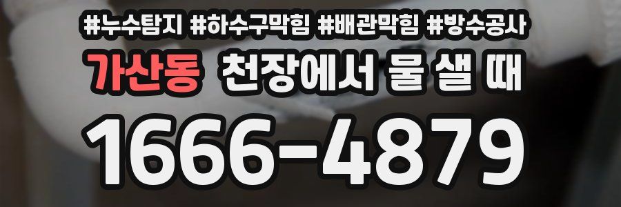 가산동 천장에서 물 샐 때