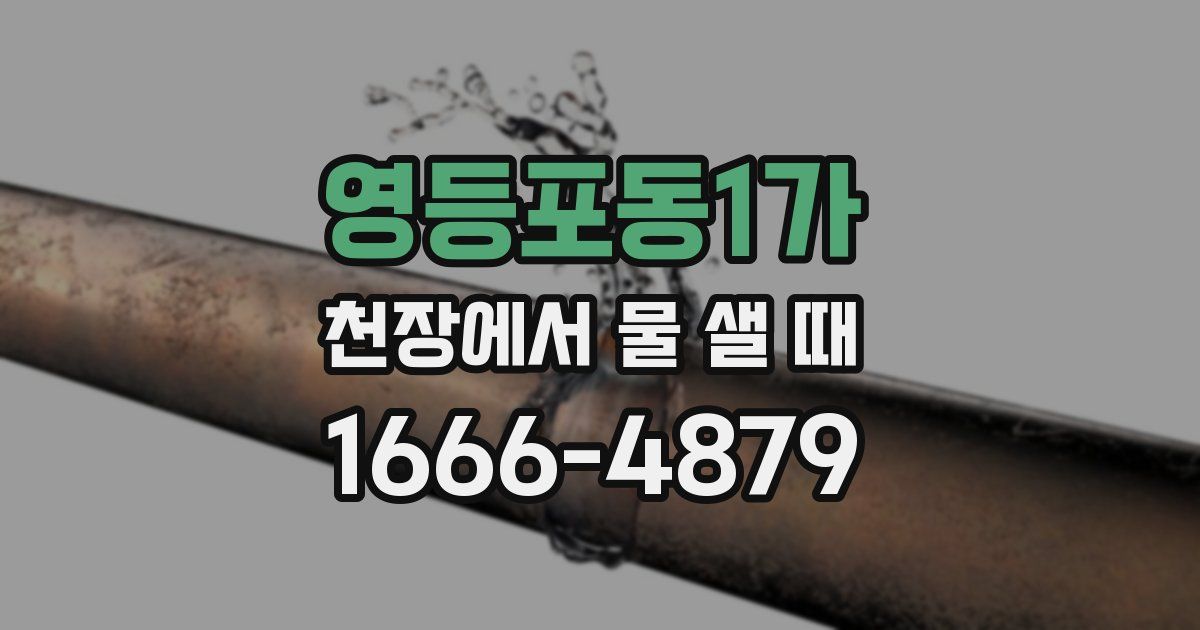 영등포동1가 천장에서 물 샐 때