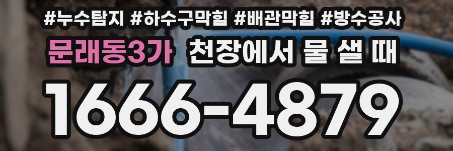 문래동3가 천장에서 물 샐 때