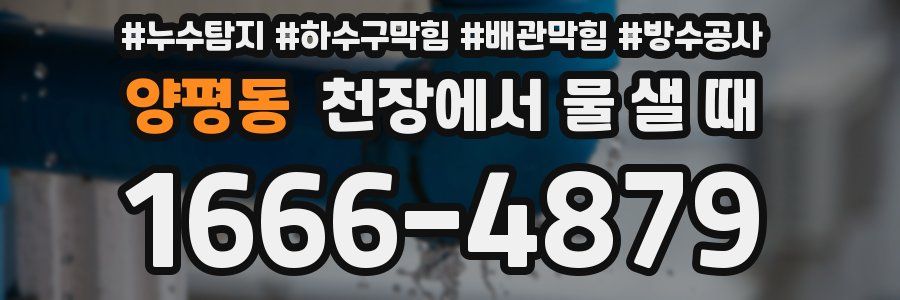 양평동 천장에서 물 샐 때