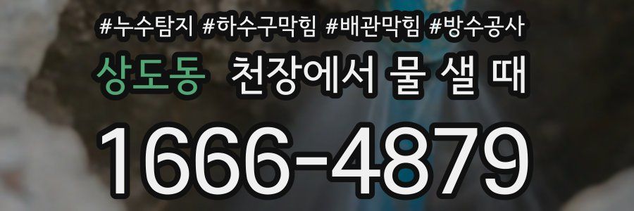 상도동 천장에서 물 샐 때