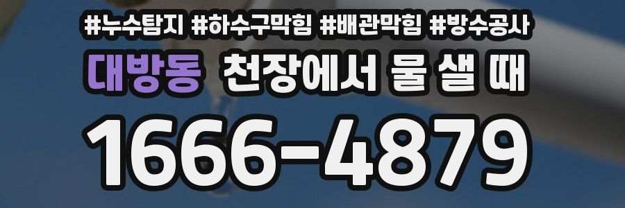 대방동 천장에서 물 샐 때