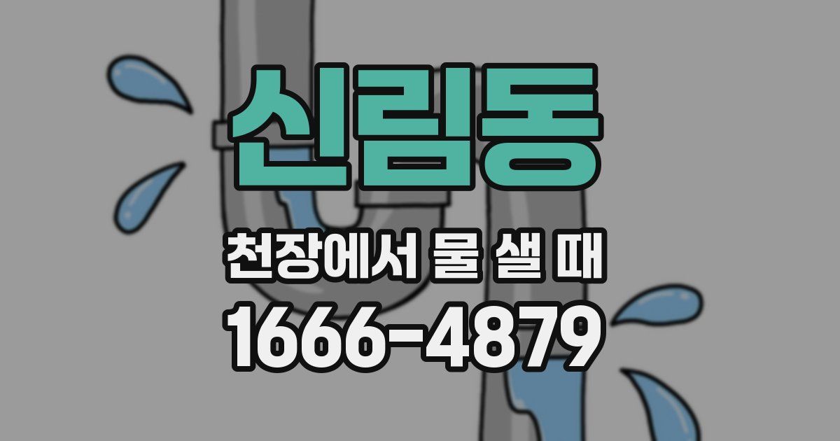 신림동 천장에서 물 샐 때