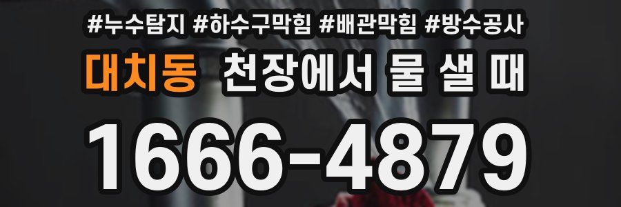 대치동 천장에서 물 샐 때