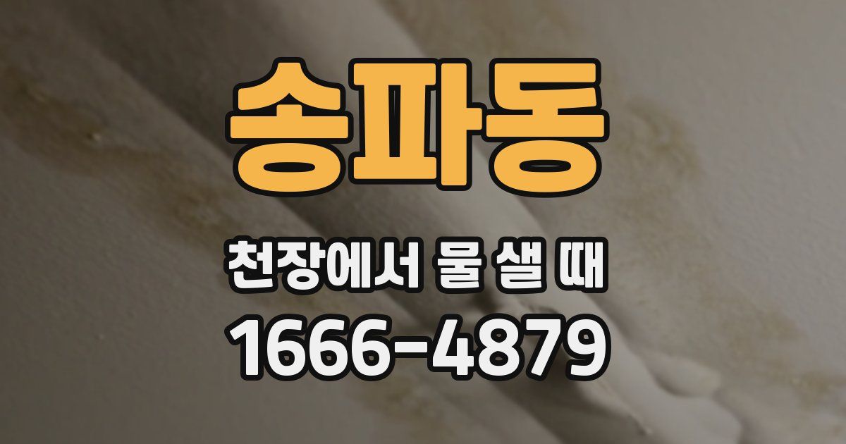 송파동 천장에서 물 샐 때