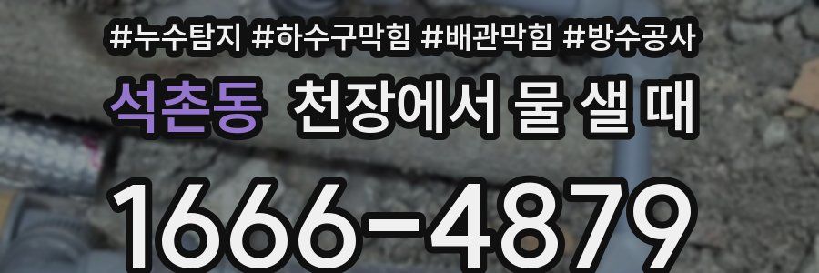 석촌동 천장에서 물 샐 때